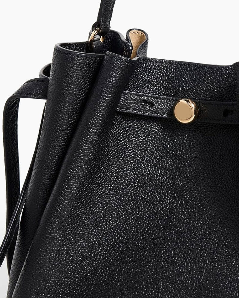 Women's Classic Leather Shoulder Bucket Bag