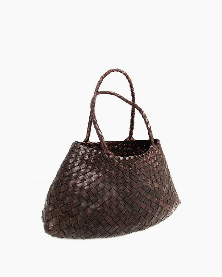 Sunny Weekend Woven Leather Market Tote