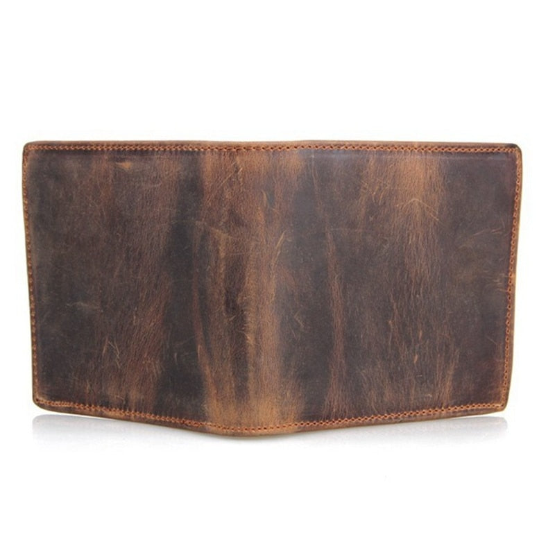 Retro Leather Wallet Brown Mens Open View | The Ashwell