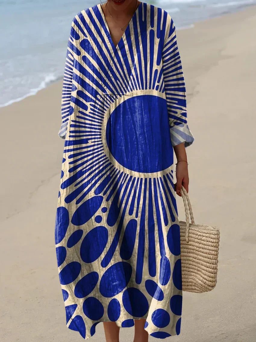 Rosemary Printed Maxi Dress — front view