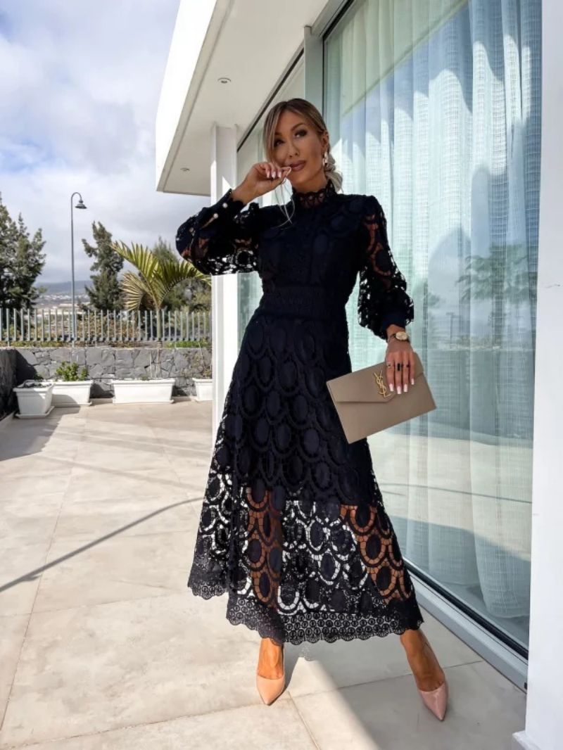 Georgia - Elegant French Lace Dress — back view