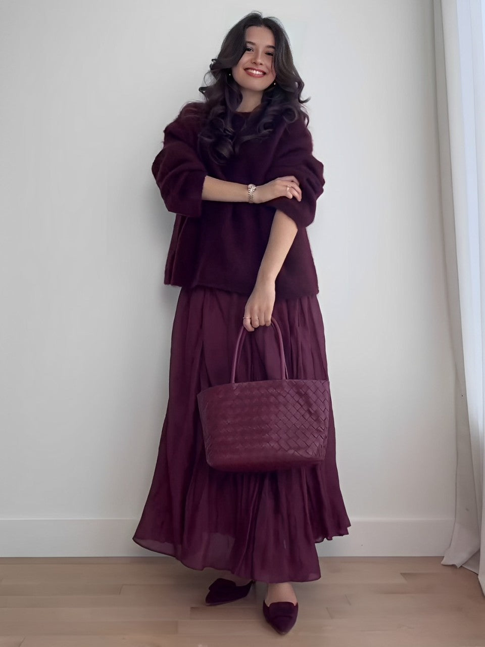 Celestina skirt and sweater co-ord set women – front view