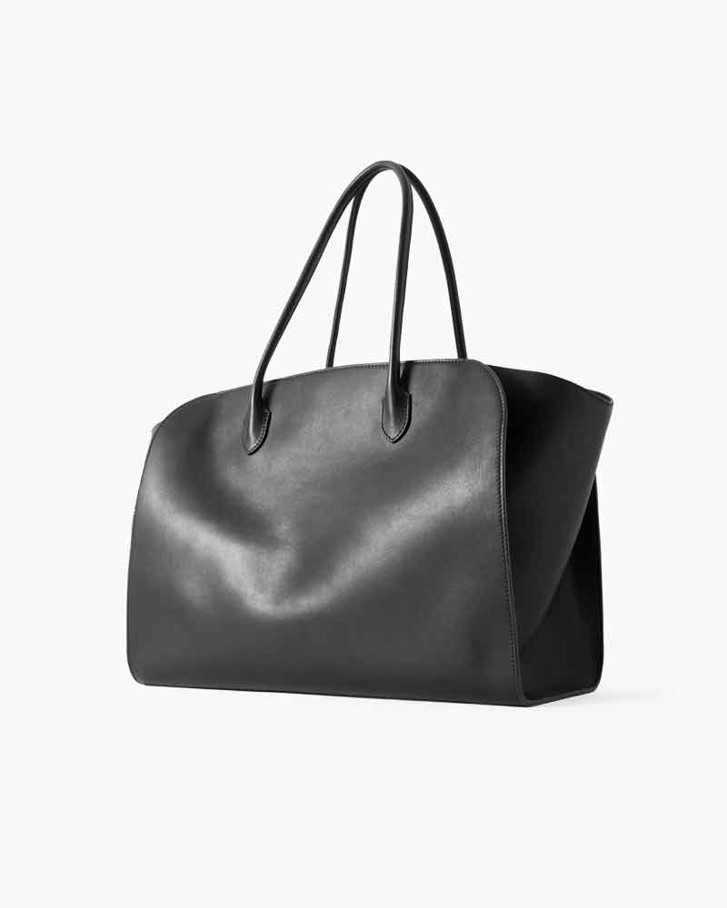 Women's Daily Commute Versatile Black Leather Tote