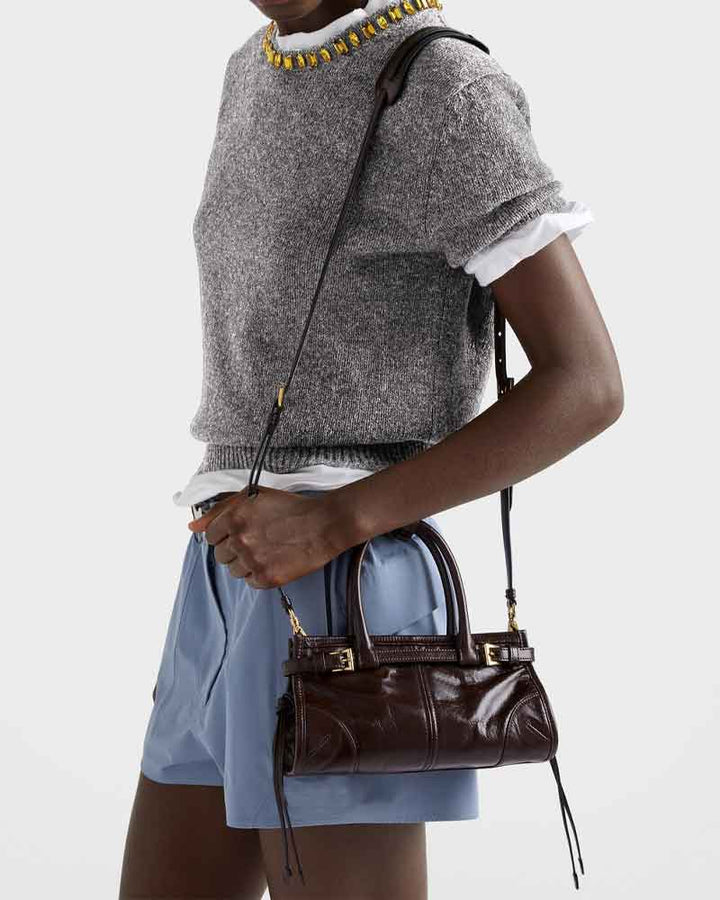 Women's Airport Look Elegant Buckle Leather Tote
