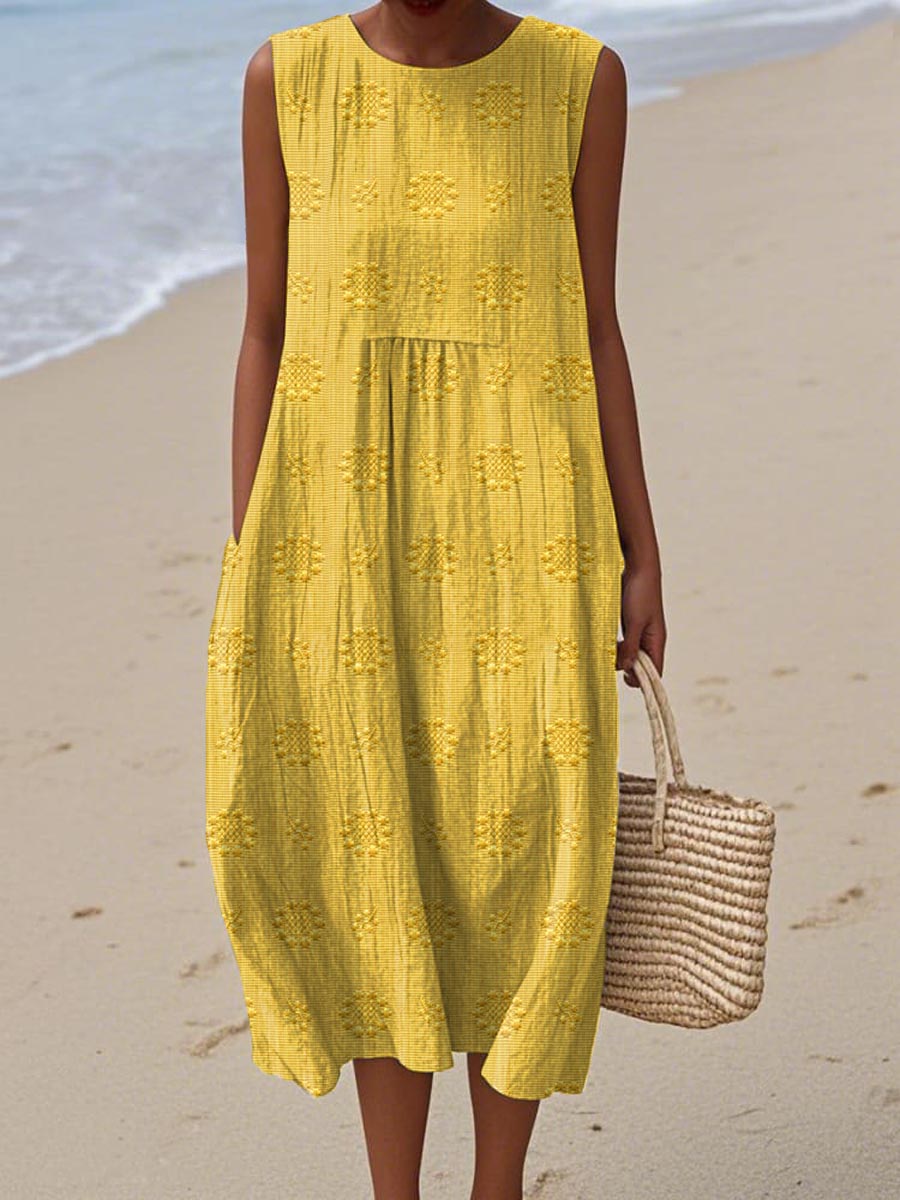 Beatrice Printed Maxi Dress — back view