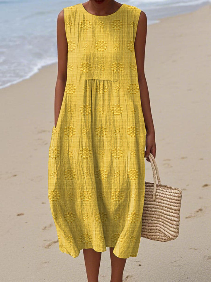 Beatrice Printed Maxi Dress — back view