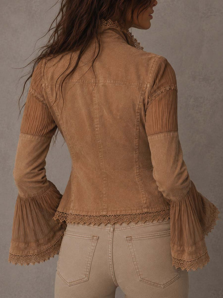 Boho lace patchwork jacket styled outfit