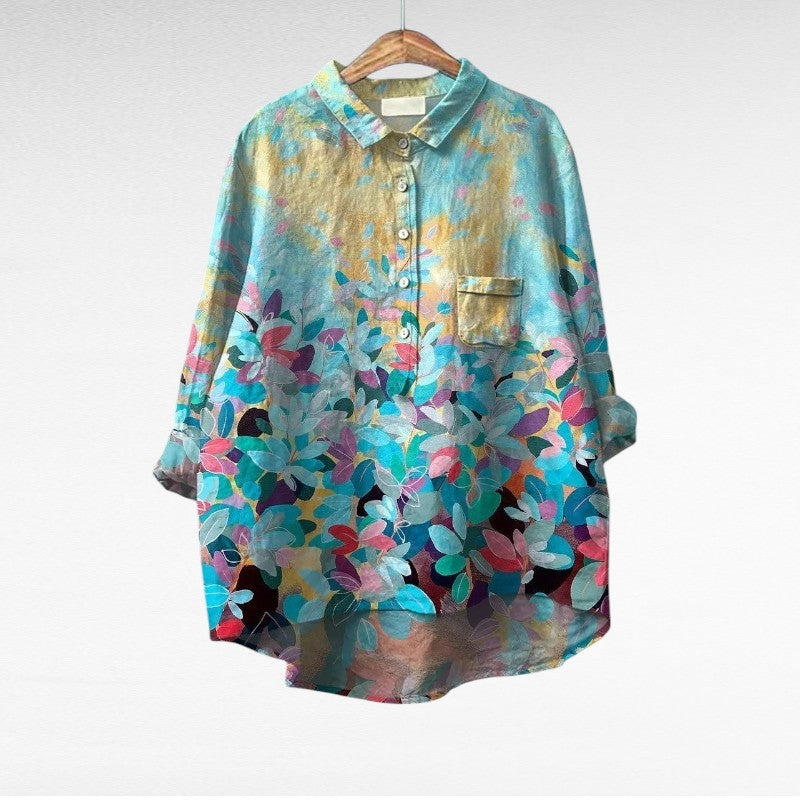 Aurora Colourful Summer Blouse — front view