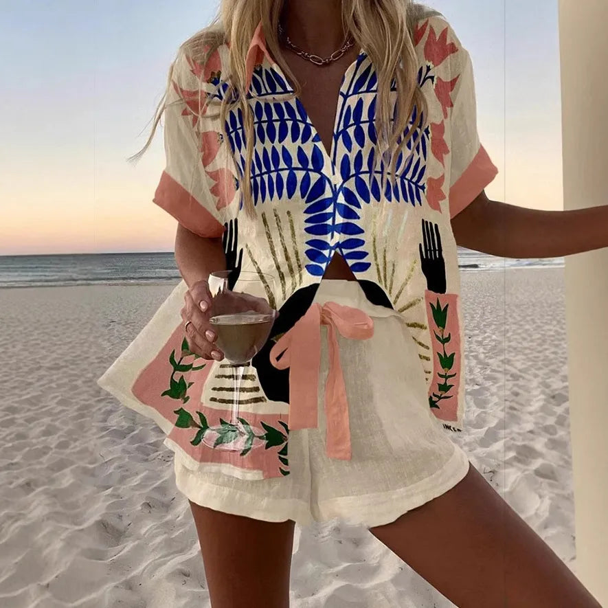 Luciana Summer Shorts Set — front view