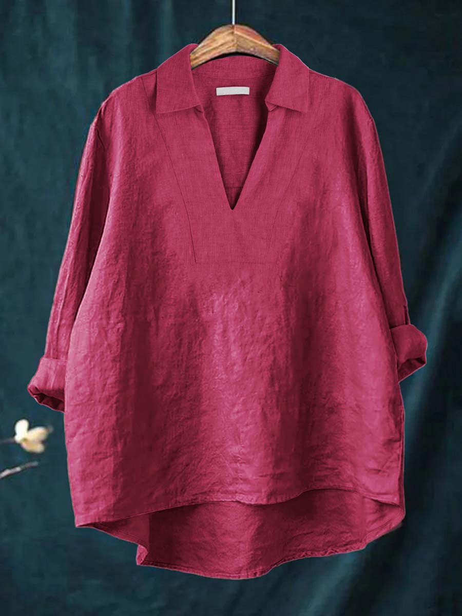 Maria Art Print Blouse — close-up view