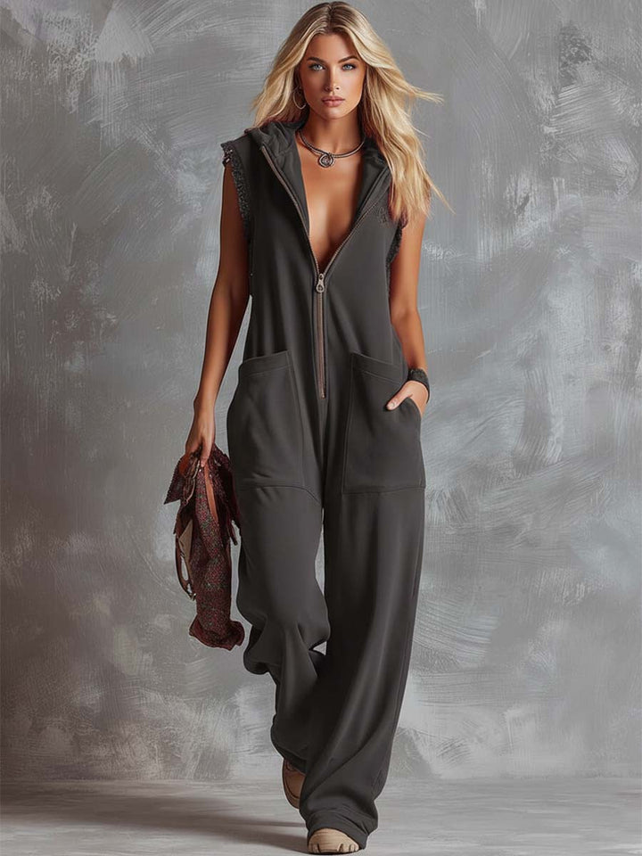 Retro sports jumpsuit women – full length