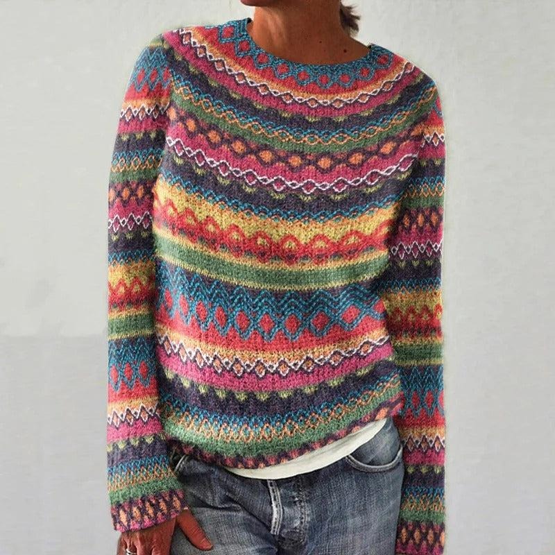 Emily Cozy Retro Sweater — close-up view