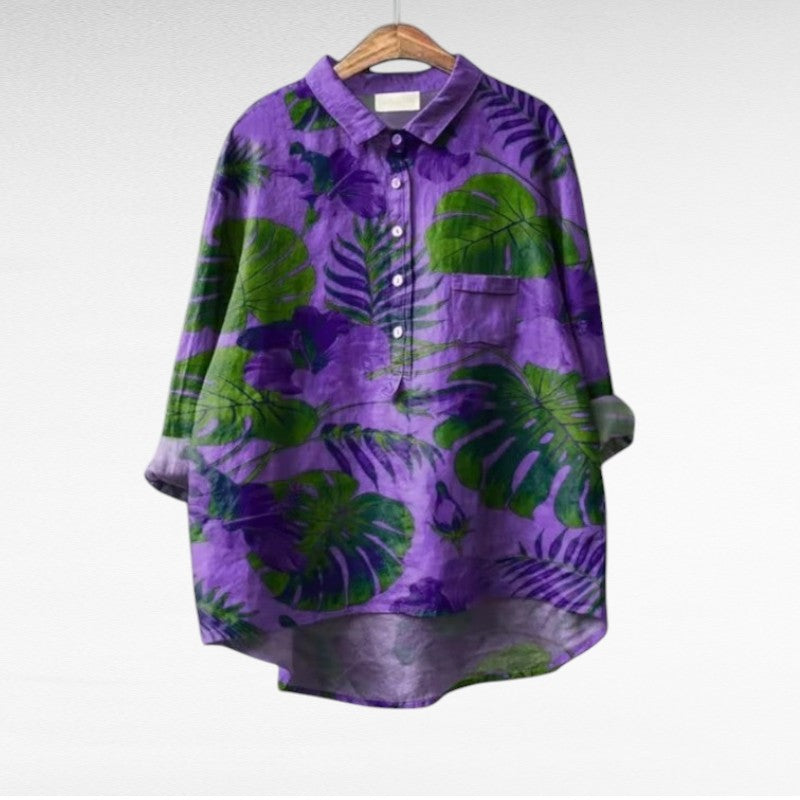 Zoe Colourful Summer Blouse — front view