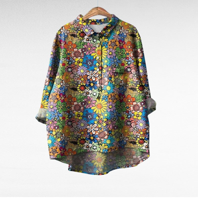 Josephine Colourful Summer Blouse — front view