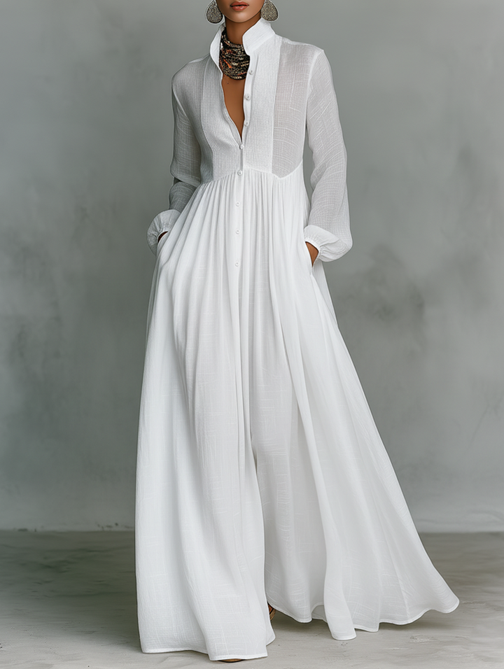 Elisa Patchwork Maxi Dress — front view