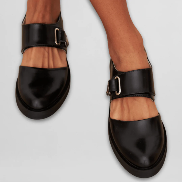 Angelina Leather Mary Jane with Buckle — side view