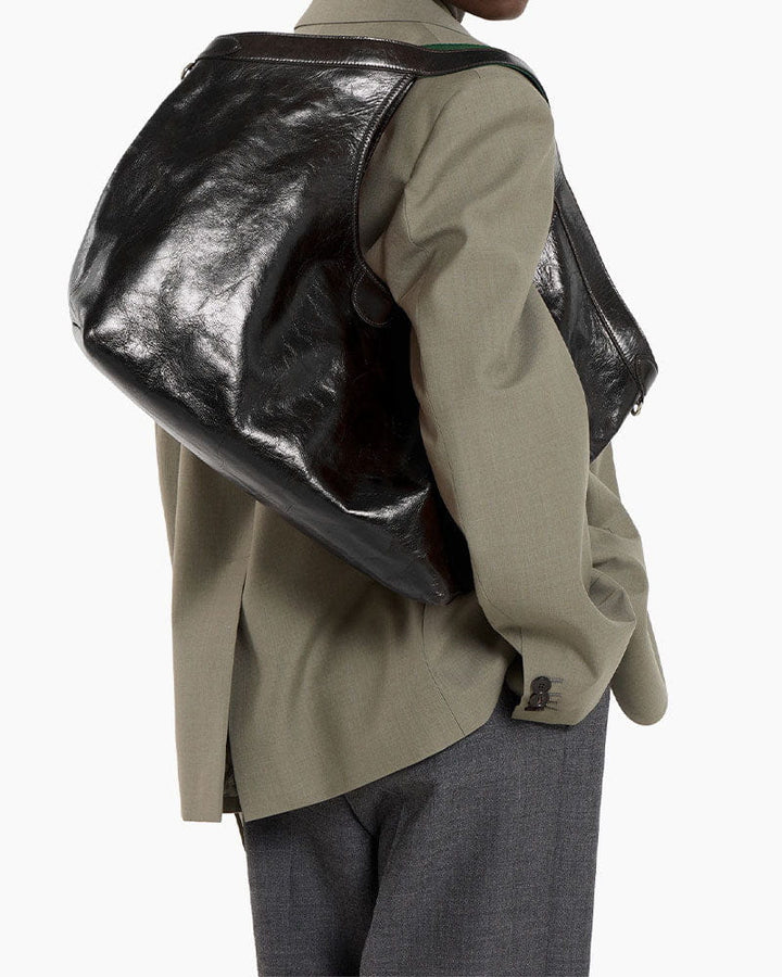 Large Black Leather Tote for Executive Daily Commutes