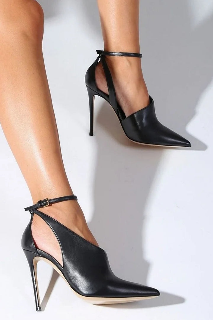Pointed Toe With Ankle Strap — back view