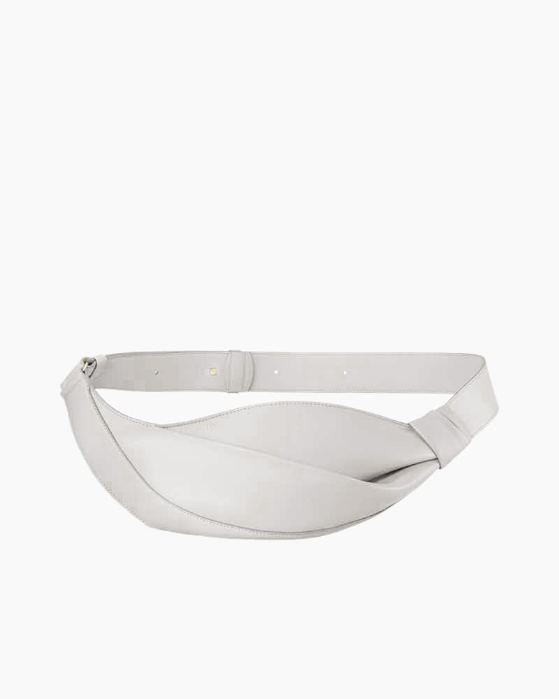 Nappa Leather Folded Crescent Crossbody Belt Bag