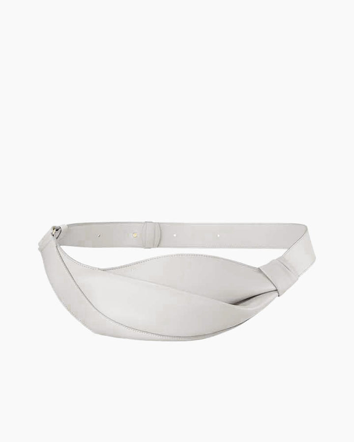 Nappa Leather Folded Crescent Crossbody Belt Bag