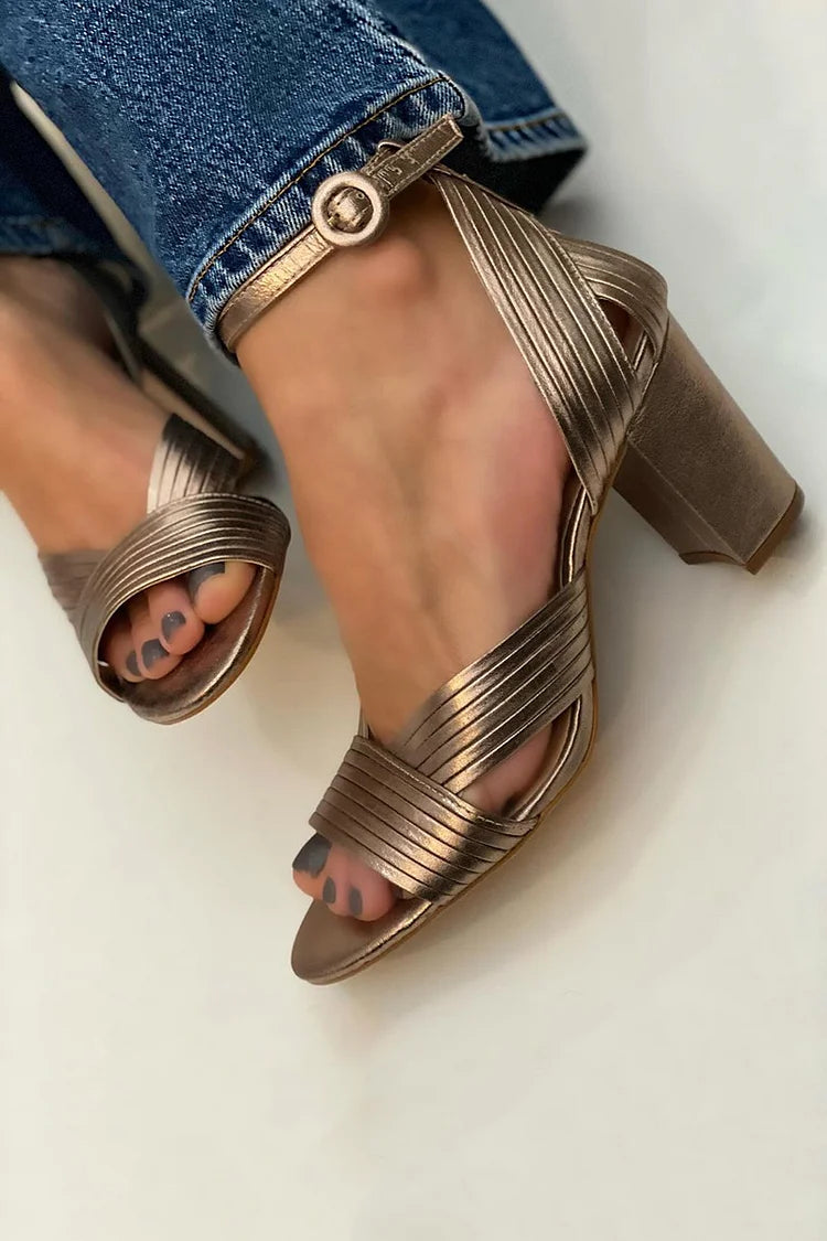 Elegant Strap Sandals — back view