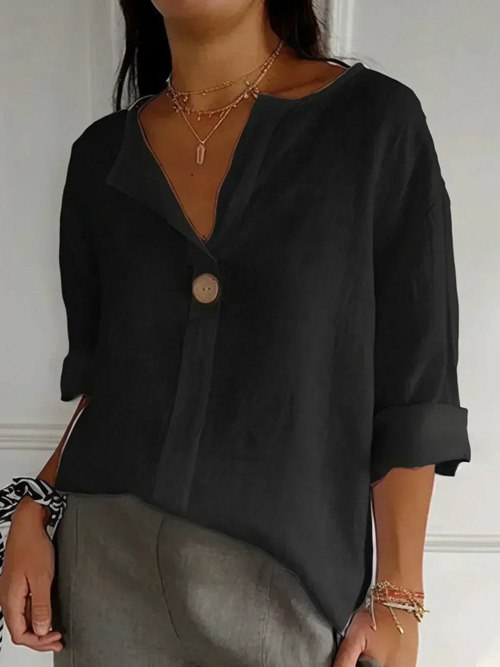 Jessa V-Neck Blouse — close-up view