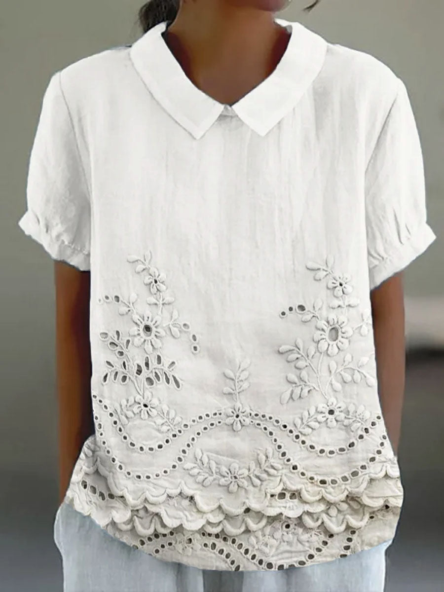 Lily Floral Embroidered Shirt — alternate view