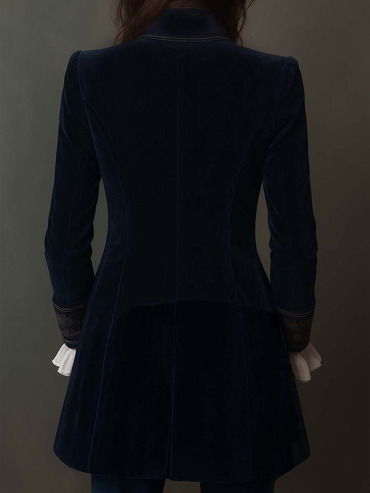 Vintage velvet embroidered jacket back view