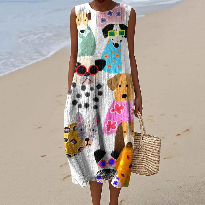 Megan Vintage Maxi Dress — side view