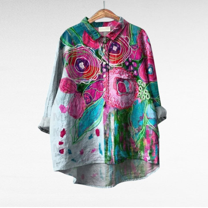 Winifred Colourful Summer Blouse — back view