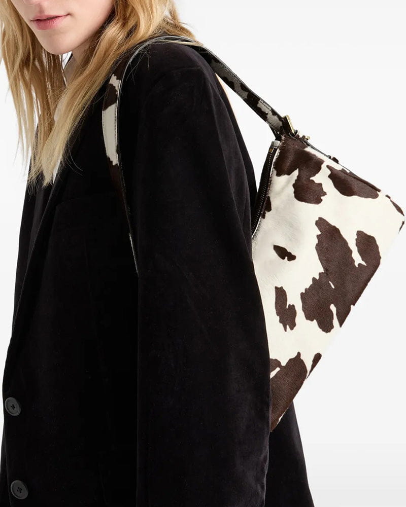Women’s Cafe Hangout Printed Top-grain Cowhide Shoulder Bag