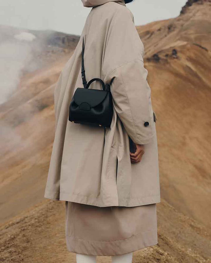 Textured Leather Top Handle Crossbody Satchel Bag