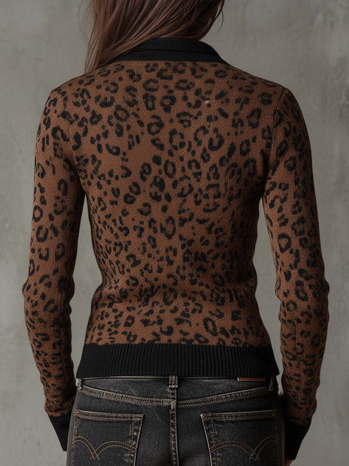 Vintage leopard cardigan full length view