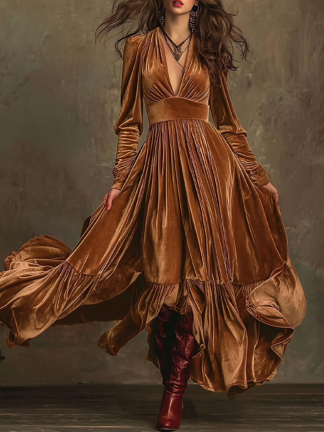Eveline | Elegant Velvet Maxi Dress