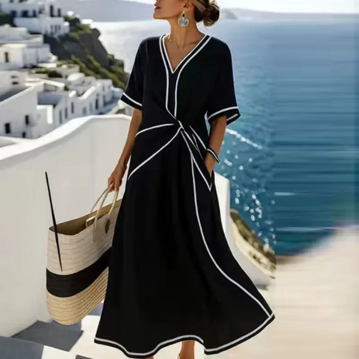 Athena Elegant Flattering Summer Dress — detail view