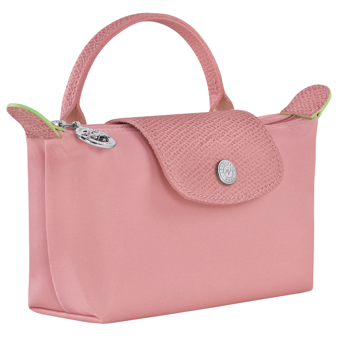Longchamp Le Pliage Green XS Handbag Pink Petal Side View