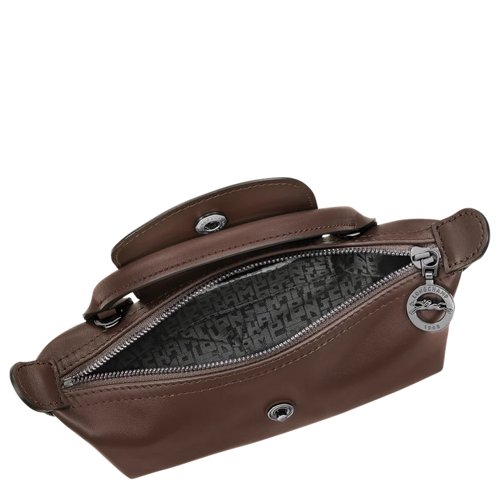 Longchamp Mini Leather Bag Mokka — interior view