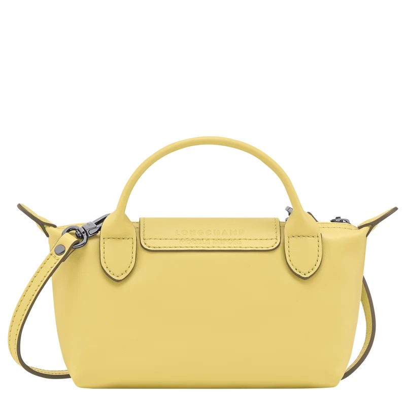 Longchamp Mini Leather Bag Lime — back view