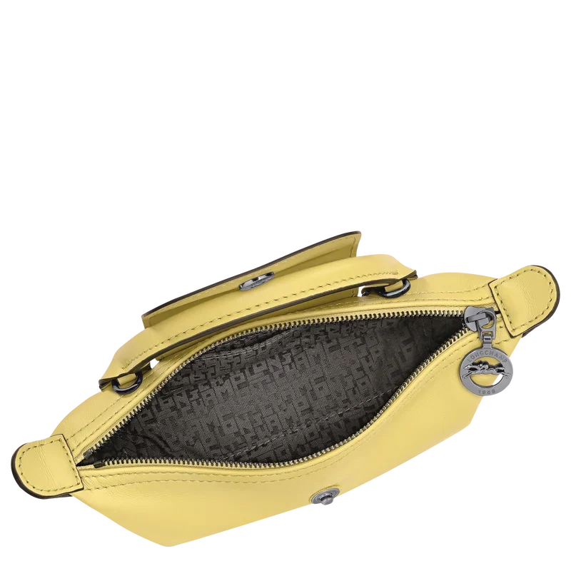 Longchamp Mini Leather Bag Lime — interior view