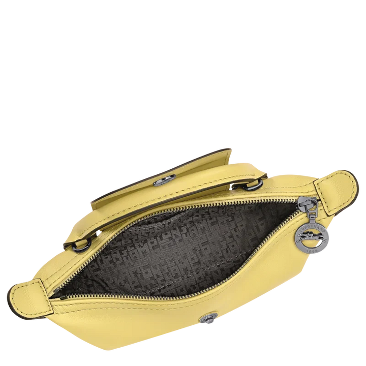 Longchamp Mini Leather Bag Lime — interior view