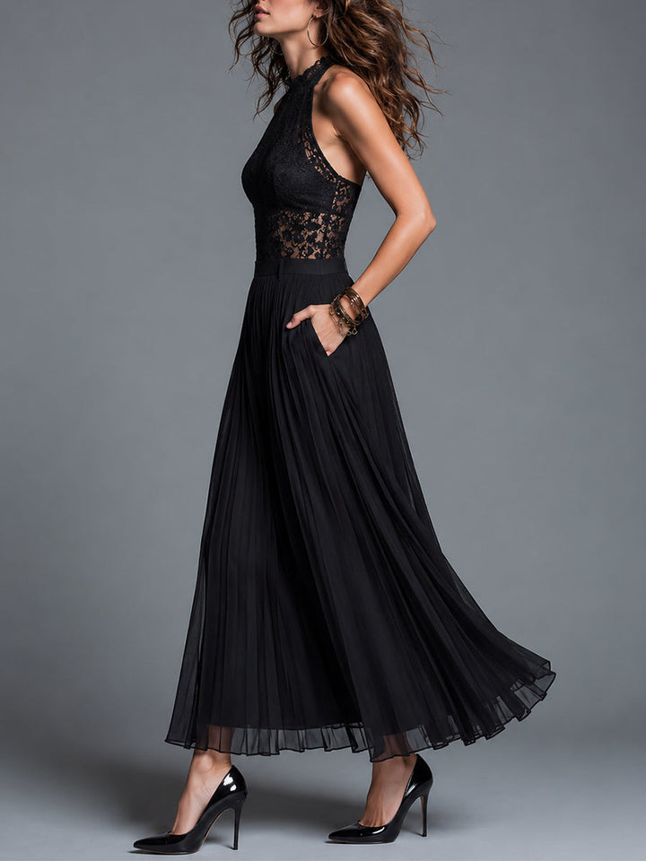 Retro lace top skirt set side view