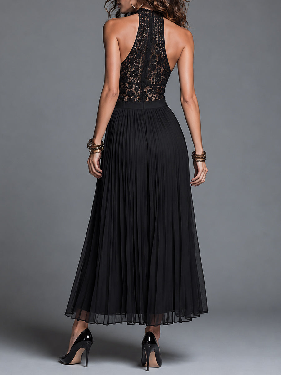 Chiffon pleated skirt set back view