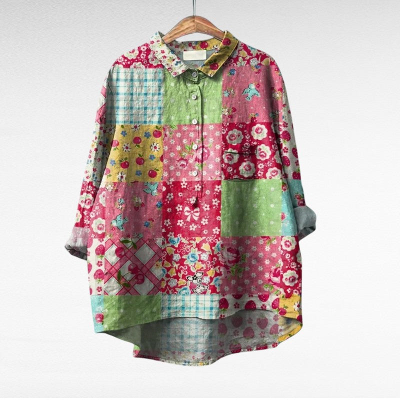 Winifred Colourful Summer Blouse — lifestyle shot