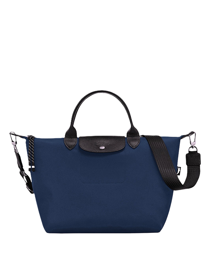 Longchamp Le Pliage Energy L Bag Ink Blue — crossbody strap view