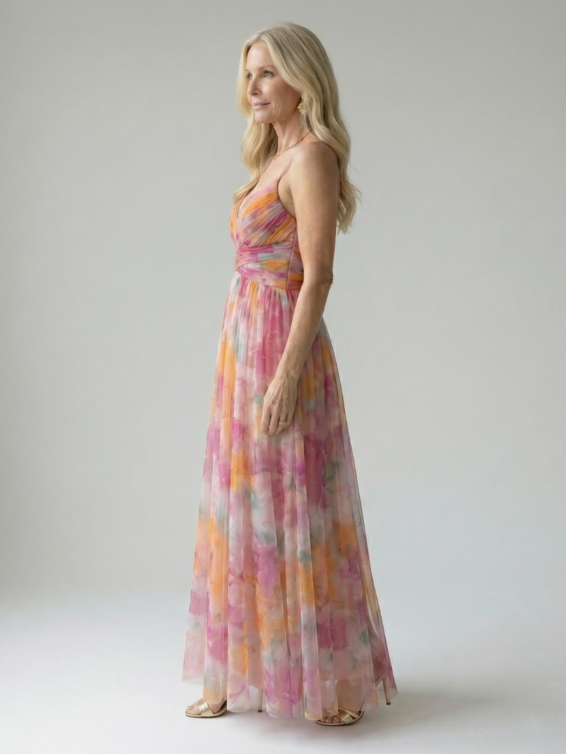 Valencia Sunset Maxi Dress — side view