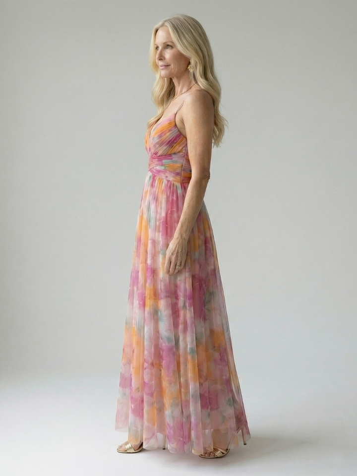 Valencia Sunset Maxi Dress — side view