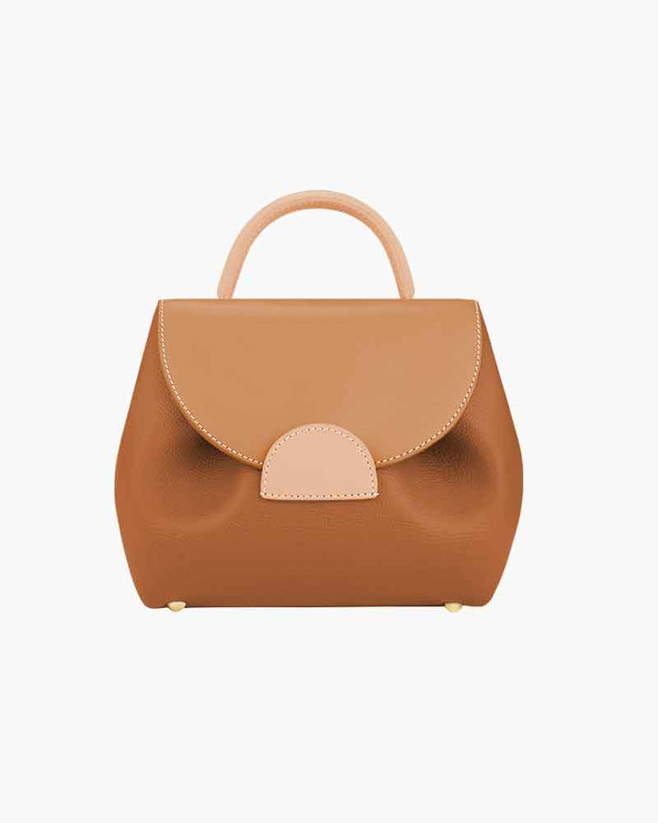Textured Leather Top Handle Crossbody Satchel Bag