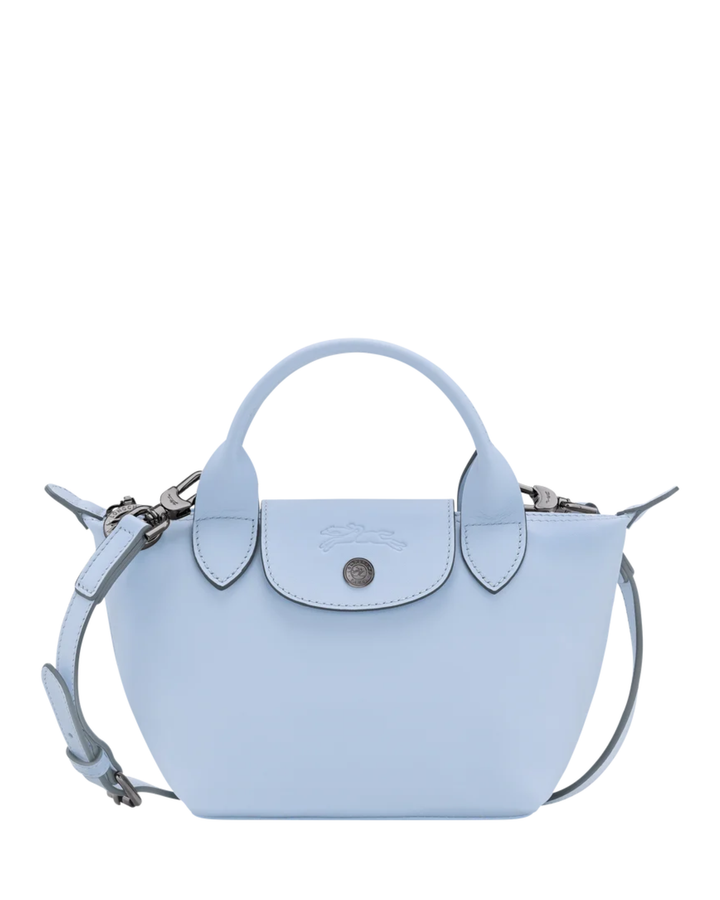 Longchamp Le Pliage Xtra XS Leather Bag Wave light blue front view