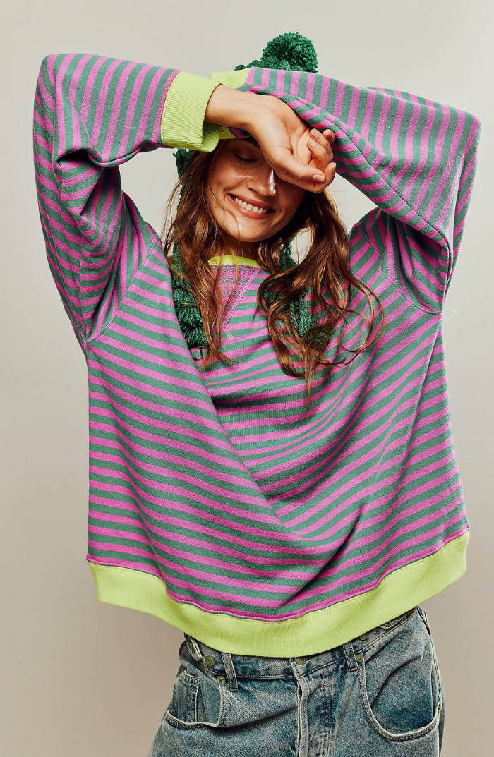 Mana Striped Oversized Sweater — front view