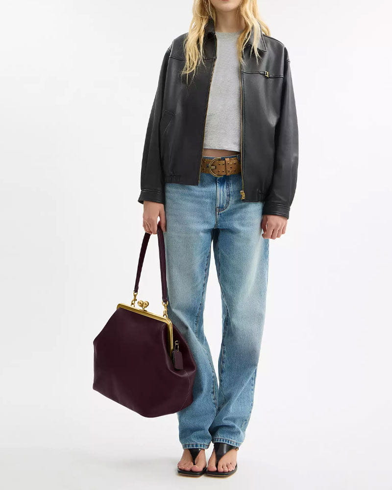 Women's Gallery Weekend Sculptural Leather Kisslock Bag